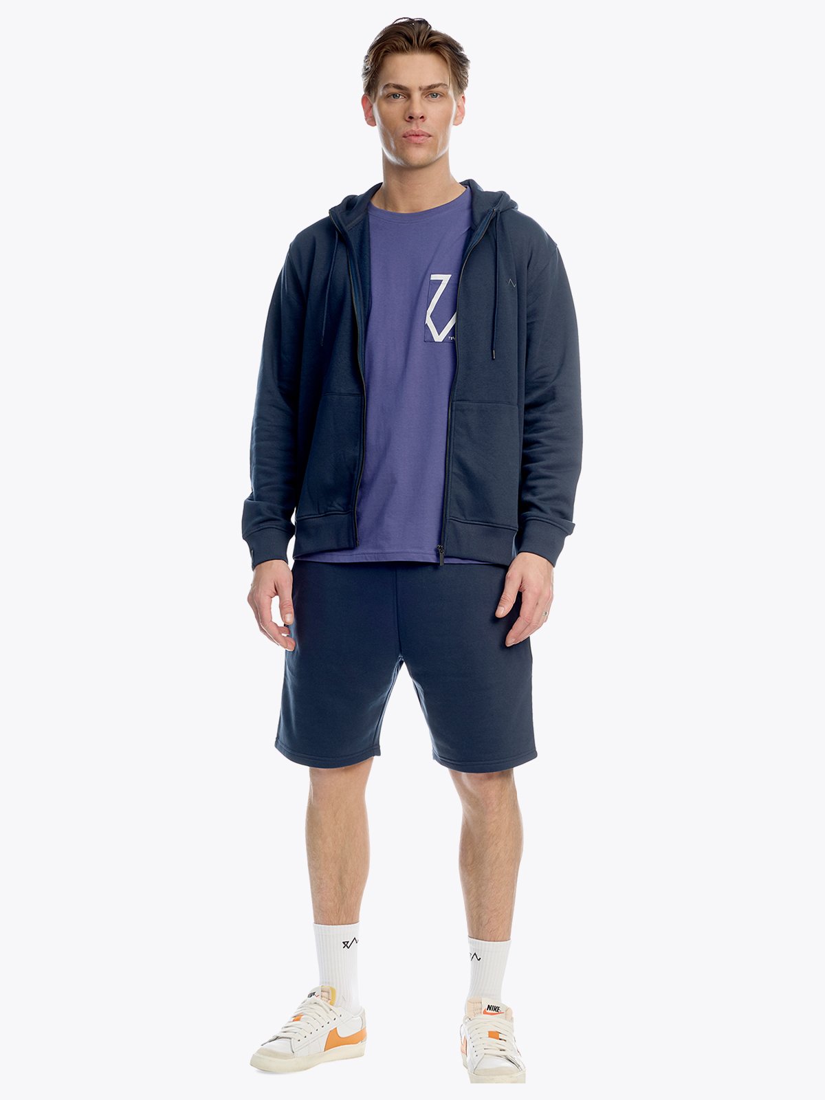 Twentyfour & Zip Hoodie U Marine