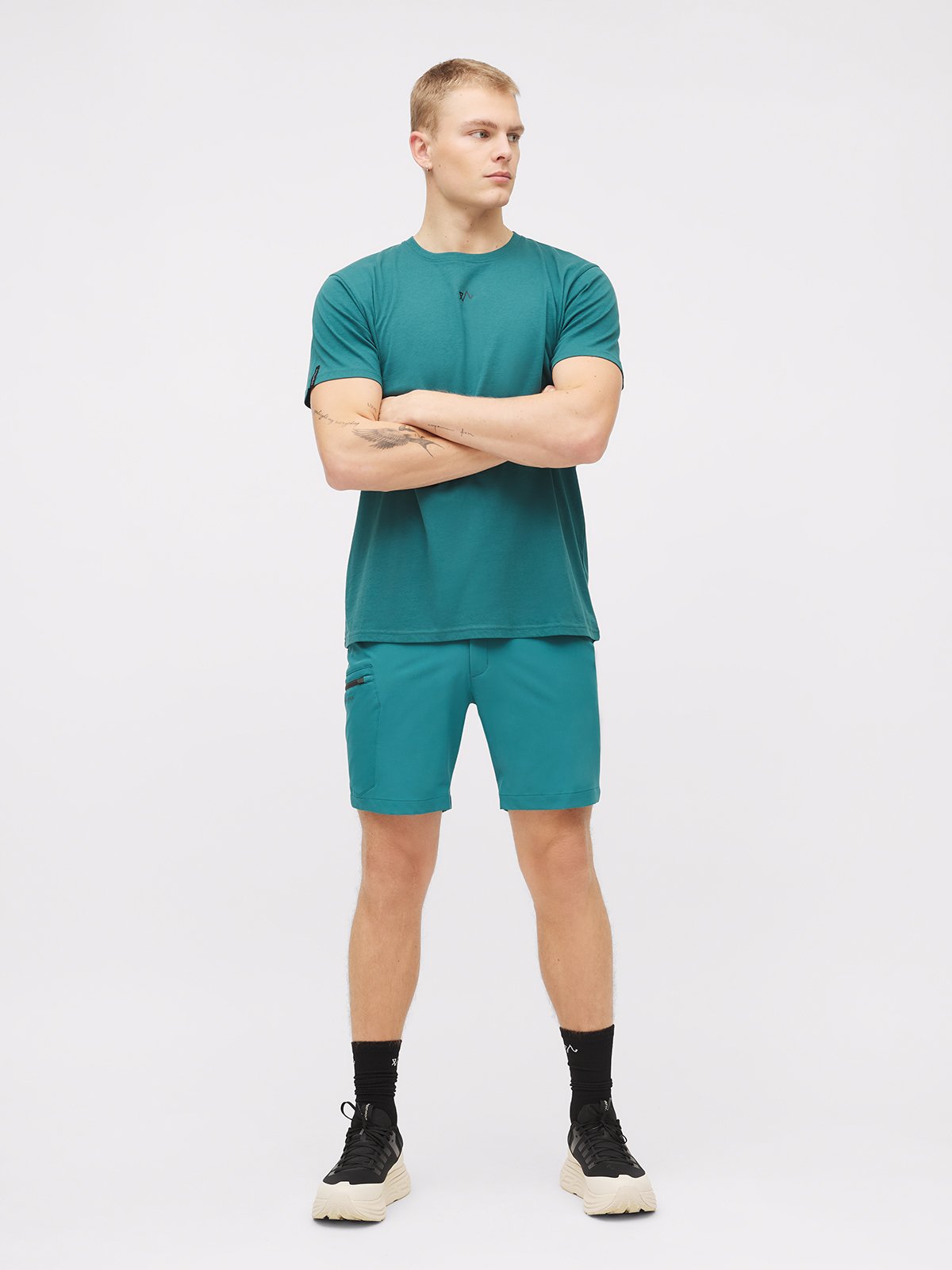 Twentyfour & T-skjorte U Blågrønn