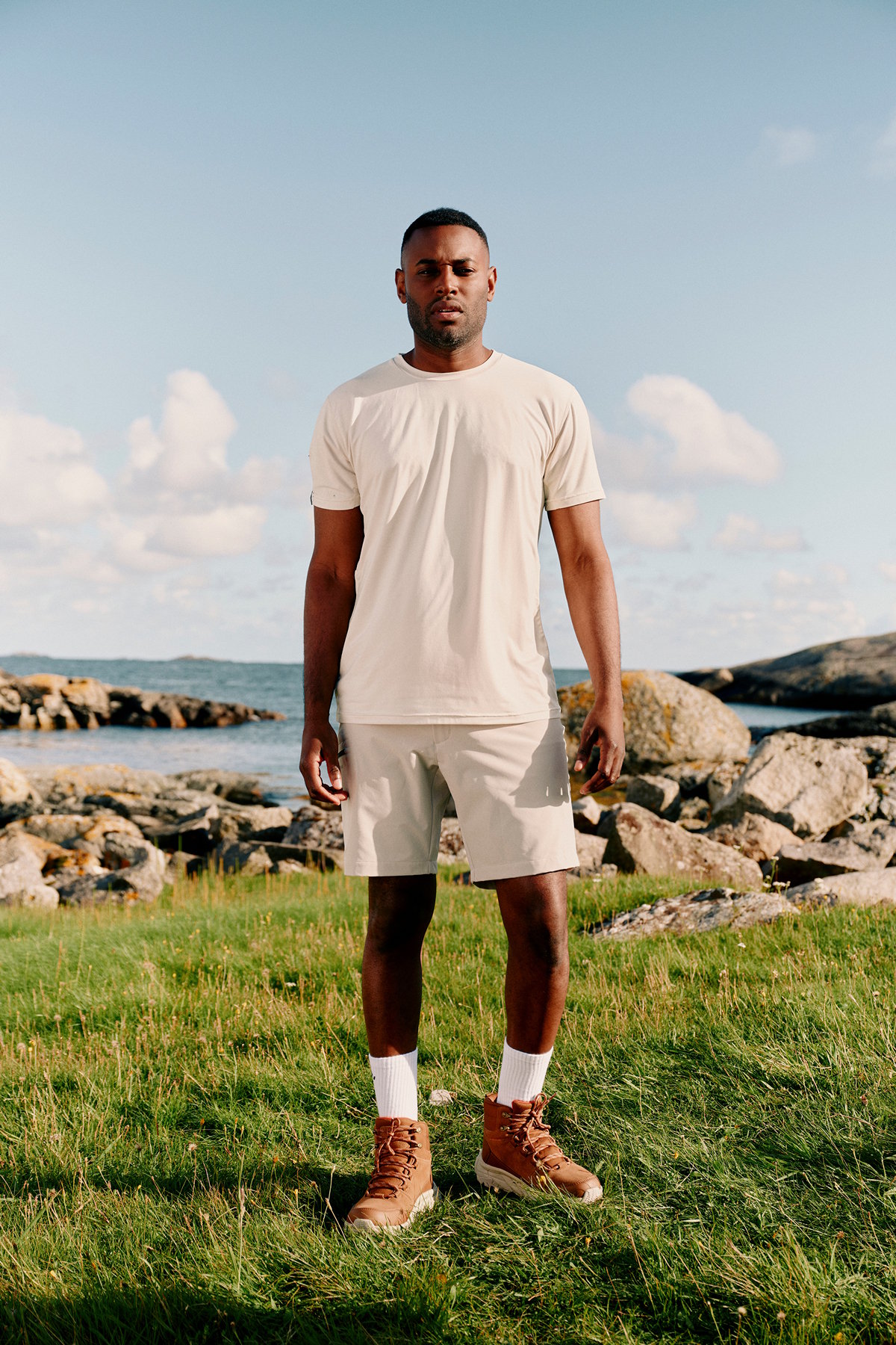 Twentyfour Venture Tee H Gråhvit