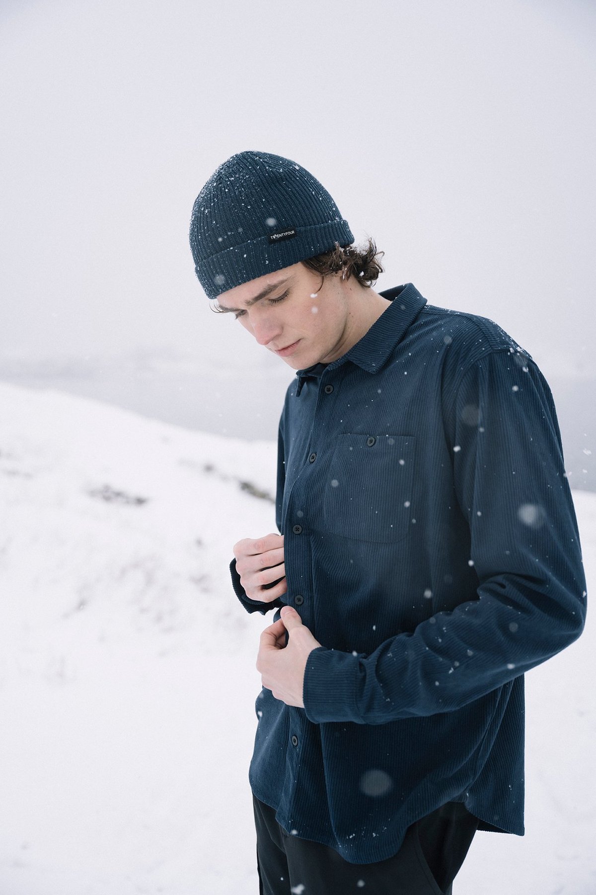 Twentyfour Mode Cord Skjorte H Marine