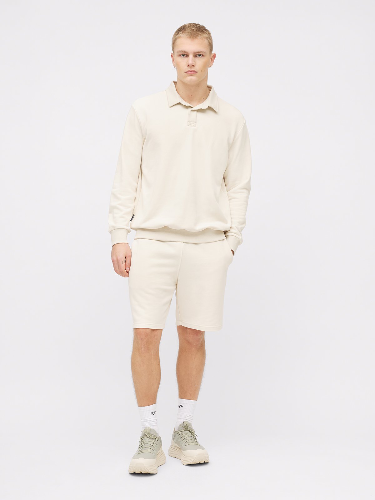 Twentyfour Mode Polo Sweater H Gråhvit