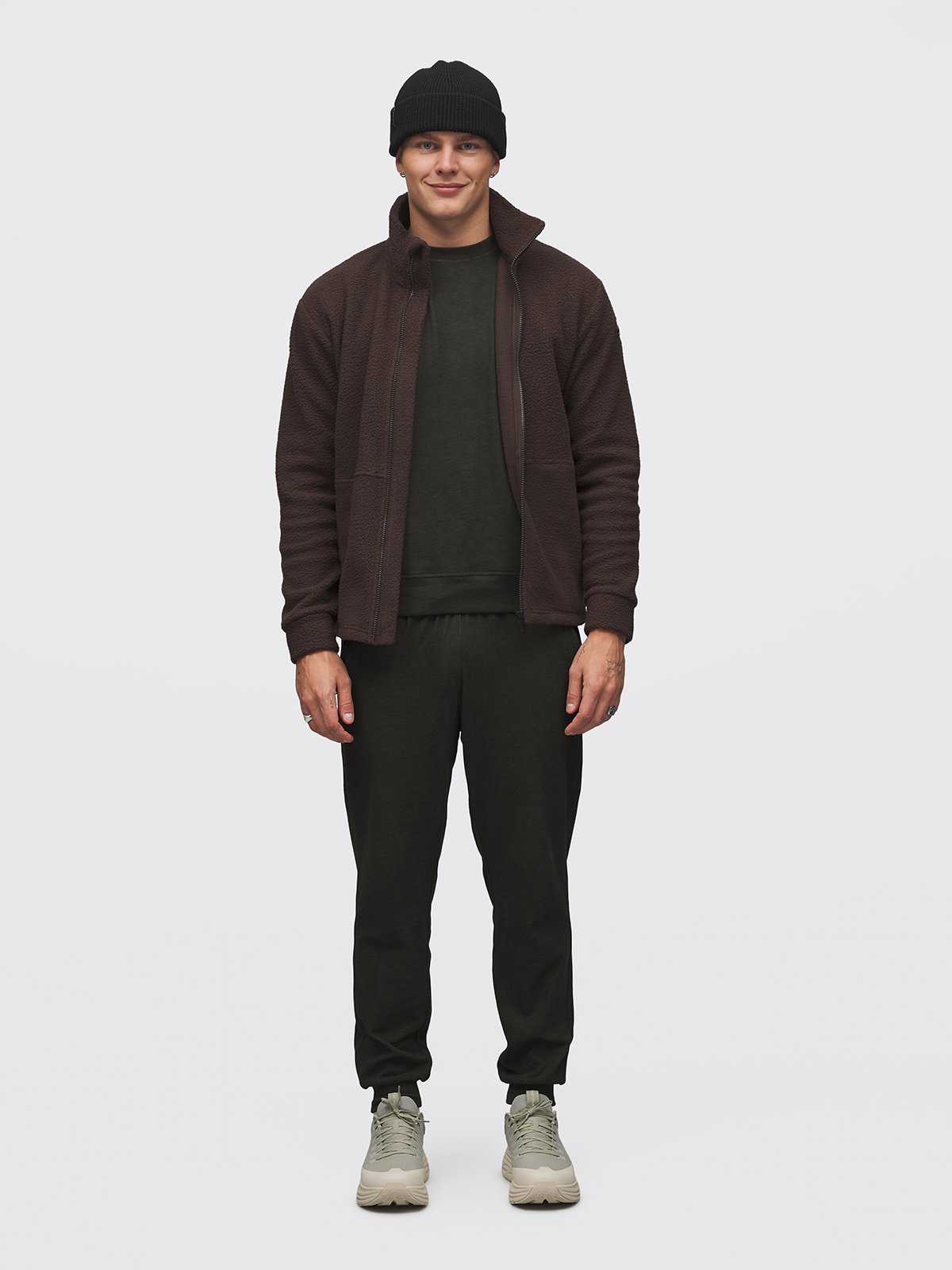 Twentyfour Mode Fleece Jakke H Mørk Brun