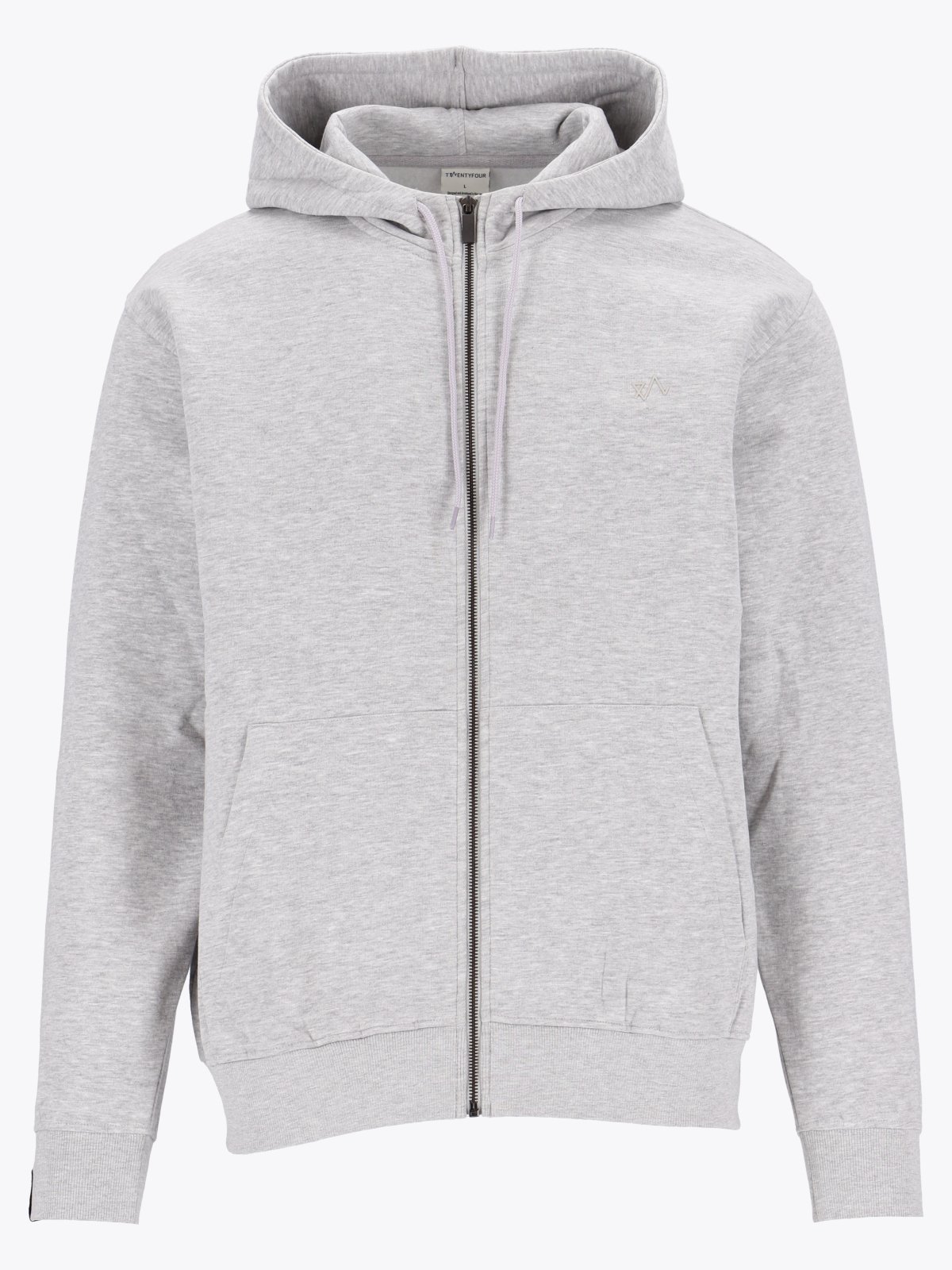 Twentyfour & Zip Hoodie U Lys Grå M