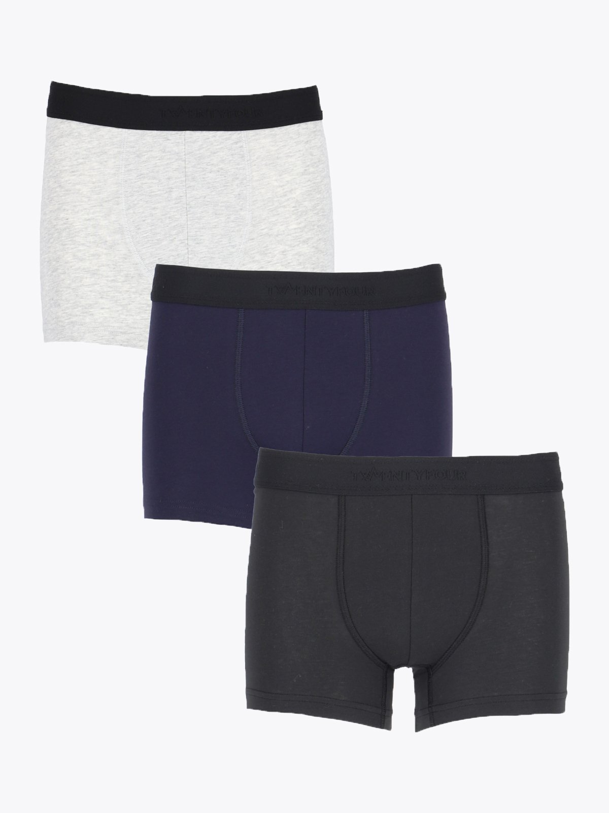 Twentyfour & Boxer 3pk JR Sort/Marine/Grå