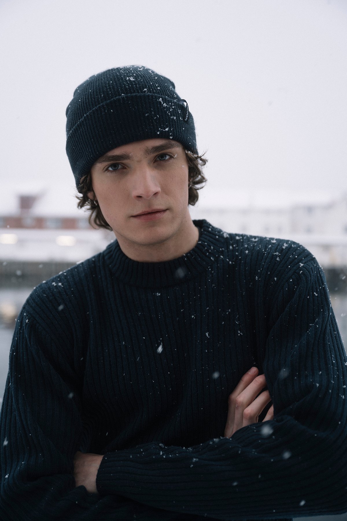 Twentyfour Mode Rib RN Sweater U Marine