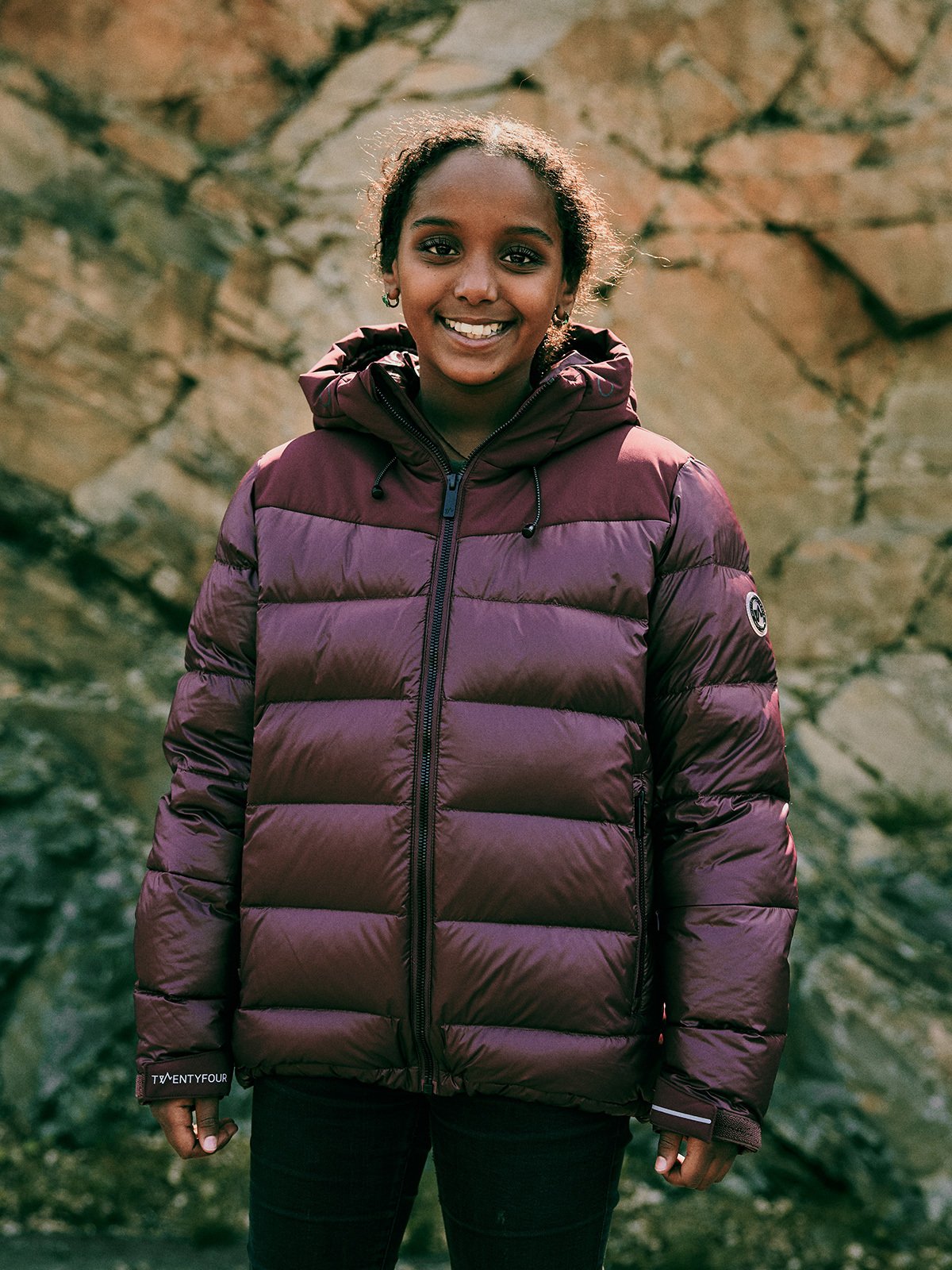 Twentyfour Aurora Warm Dunjakke JR M Burgunder