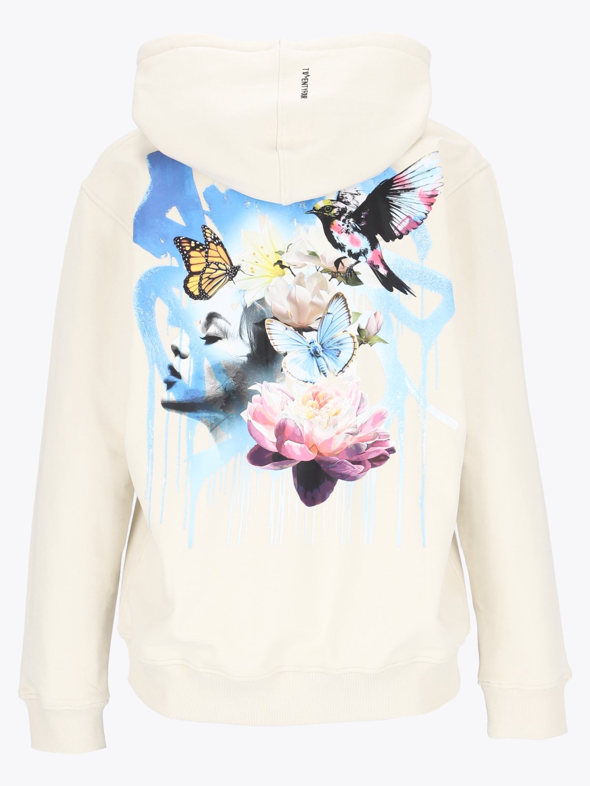 Twentyfour & Art Hoodie U Gråhvit