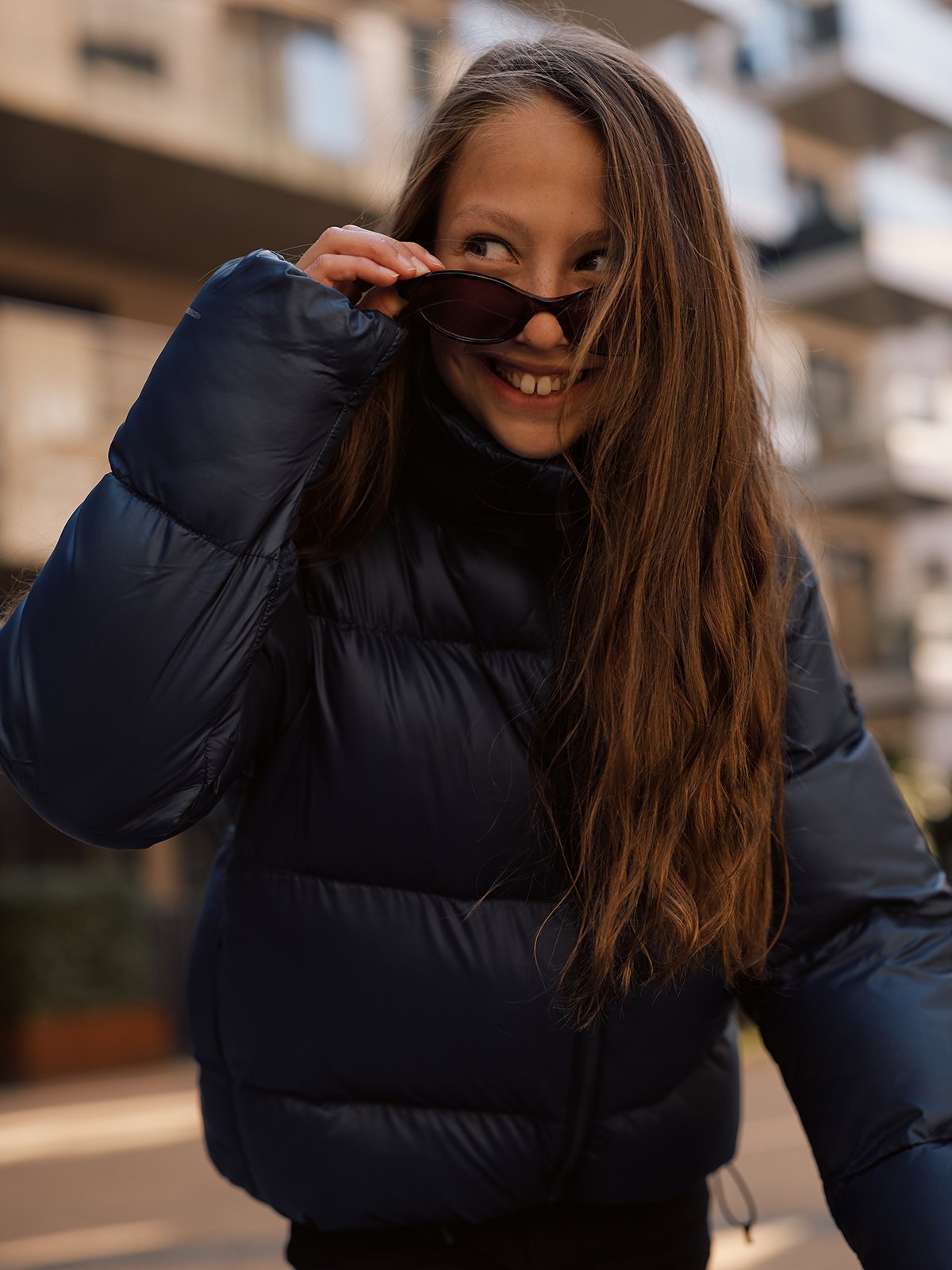 Twentyfour Mode Ava Puffy Jakke Jr Marine