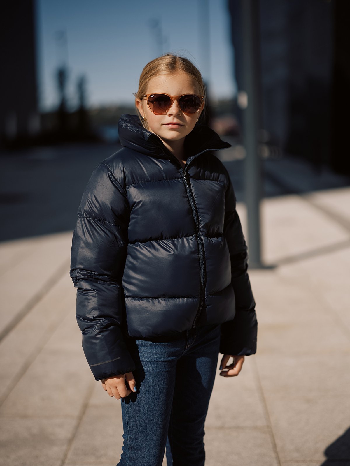 Twentyfour Mode Ava Puffy Jakke Jr Marine