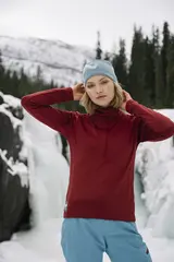 Isbre Thermo HZ D Mørk Rød 38 Halfzip fleece til dame