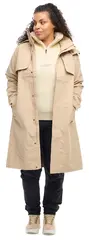 Mode 2L Trench D Sand 42 Lang 2-lags jakke til dame