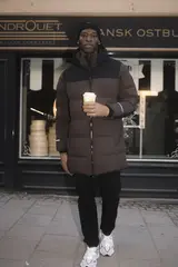 Mode Mio Dunparkas H Mørk Brun L Varm dunparkas til herre