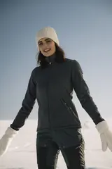 Finse Knitfleece D Blekkblå 34 Strikkefleece til dame