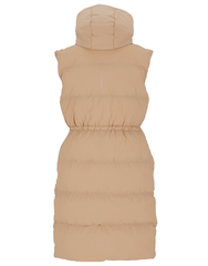 Mode Eva Puffy Vest D Sand 38 Lang vattert vest til dame