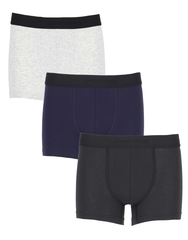 & Boxer 3pk JR Sort/Marine/Grå 164 Bomullsboxer i 3-pakning til junior
